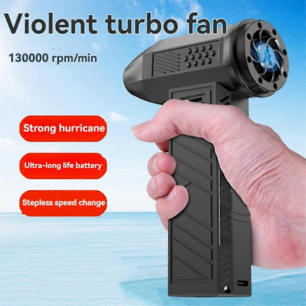 Mini Turbo Jet -tuuletin, USB-ladattava, monitoiminen, 130000 RPM, tehokas harjaton sähköinen auton ilmapuhallin