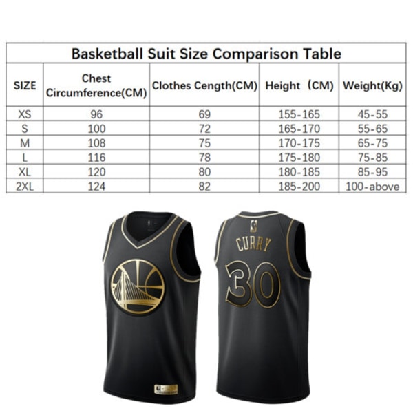 Stephen Curry # 30 Baskettröja Golden State Warriors Aldult Sportskjortor Baskettröja S
