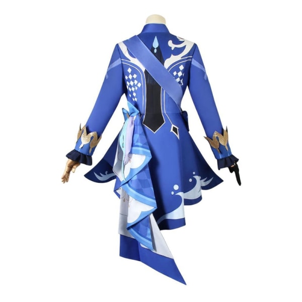 Genshin Impact Fontaine Cosplay Kostym Full Huva Mönster Tyg Focalors Uniform Cosplay Peruk 2 L