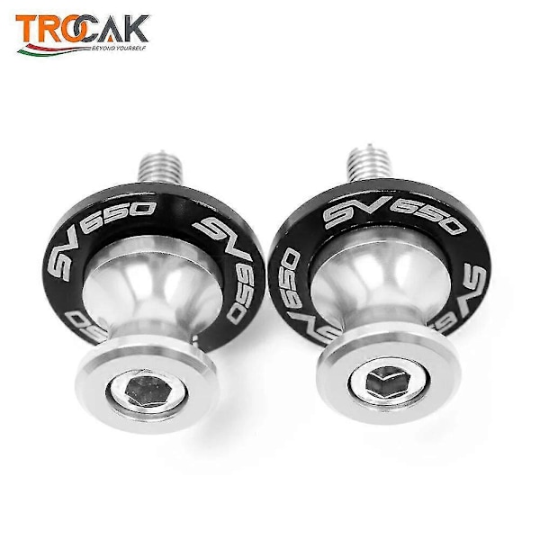 For Suzuki Sv650 / S Sv 650 S 1999-2023 Motorsykkel Svingarmsspoler Slider Svingarm Stativ Skruer 2003 2004 2005 2006 2007 2008 Silver