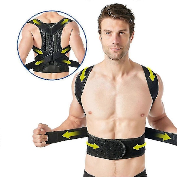 Rygstøtte Posture Corrector til Kvinder og Mænd - Lindring af Talje-, Ryg- og Skuldersmerter, Forbedrer Rygstillingen og Giver Lændestøtte XXL