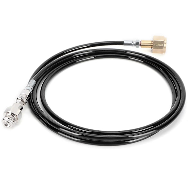 100in CGA320 CO2 Sylinder Påfyllings Soda Adapter Slange Kit Soda Tilbehør Svart