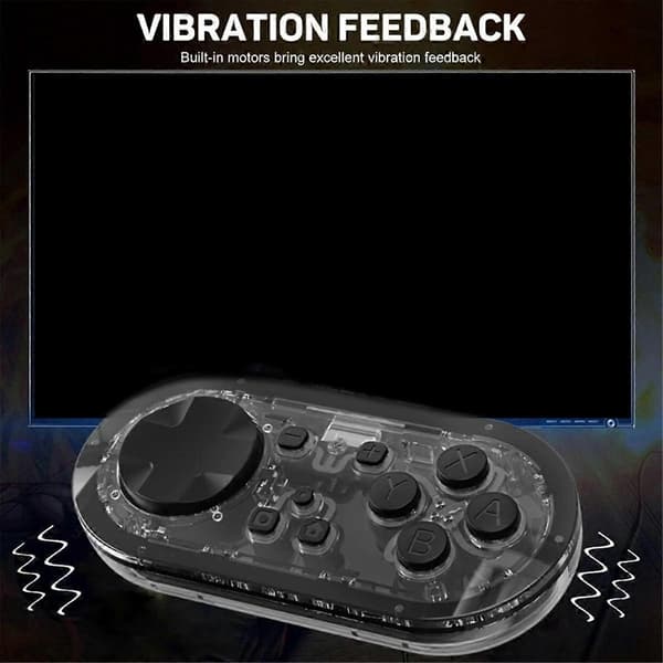 För Ny Switch Mini Handkontroll Liten Handkontroll Bluetooth Vibration Kontinuerlig Lång Batteritid Transparent Svart