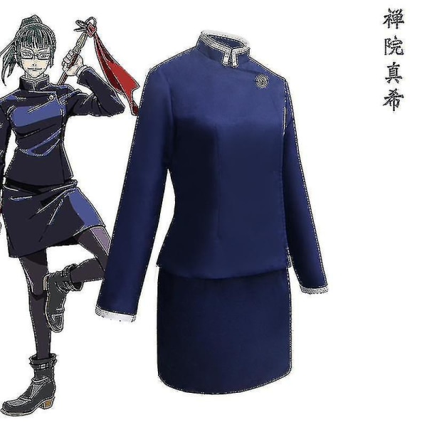 Snabb leverans Anime Jujutsu Kaisen Zenin Maki Kostym Halloween Party Uniform för vuxna och barn Hög kvalitet With wig 120