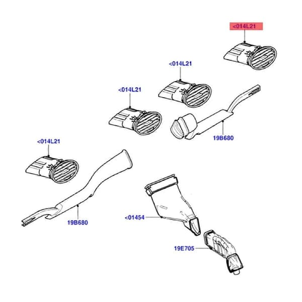 2 stk. 4M51-A014L21-AD Front Dash Center Luftkonditioneringsudtag til Focus MK2 2005-2013 AC Luftventil Gitter Assy