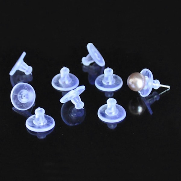 100 stk. transparente silikonstopper smykketilbehør