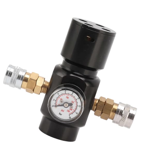 CO2 Mini Regulator Aluminiumlegering Messing Rustfritt Stål 8mm Dobbel Hunnadapter CO2 Tank Trykkregulator