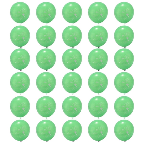 30 st Shamrock Latexballonger Irländska Patricks Day Party Favörer Tillbehör