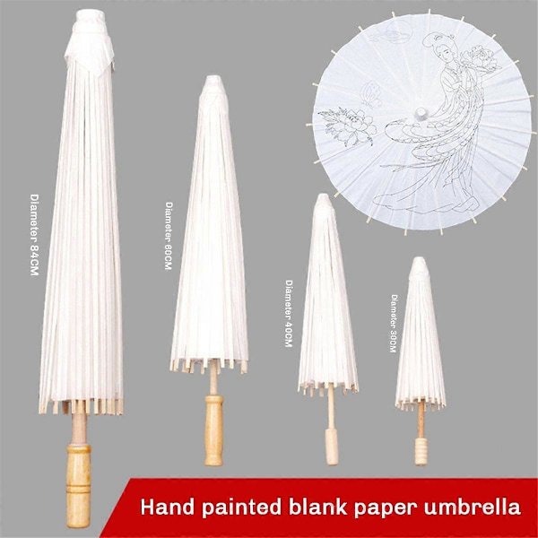 8 stk. Papirparasol Bryllupsparaply Festfavor 84cm Bambusparaplyer til Brudebad Bordpynt Fotorekvisitter