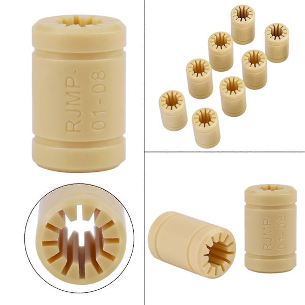 8 st/set 3D-skrivare Solid Polymer LM8UU Lager 8mm Axel