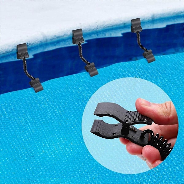 12 st Poolskyddsklämmor för ovanjordspooler Solskyddsspole Fästkit Vindskydd Poolskydd