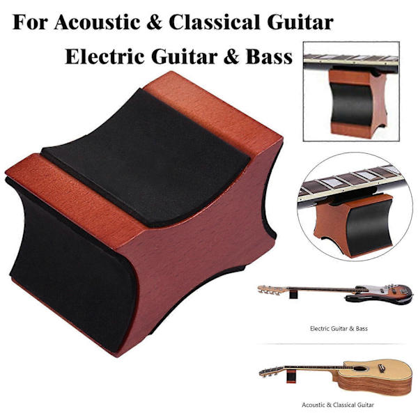 2-i-1 Pro Gitarrhalsstödskudde med Träbas, Luthier Reparationsverktyg för Elgitarr, Akustisk Gitarr, Stränginstrument och Mandolin