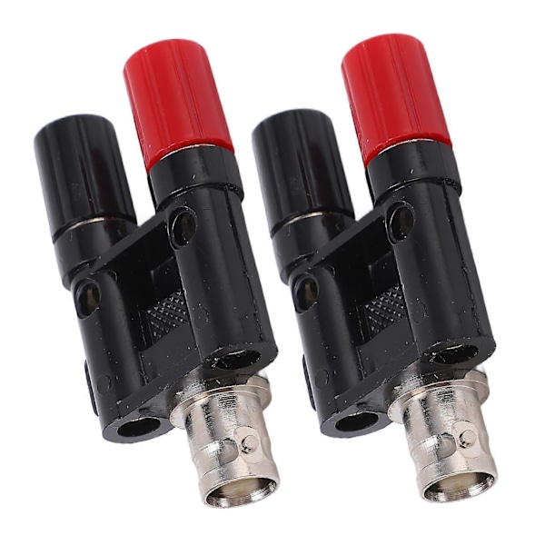 2 stk. BNC hun til 4 mm dobbelt bananstik bindende stolpe RF koaksial splitter adapter konnektor
