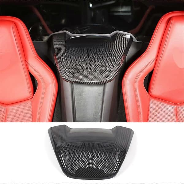Carbon Fiber Baghøjttaler Cover Trim til C8 1LT Coupe 2020-2023 Tilbehør, Sort