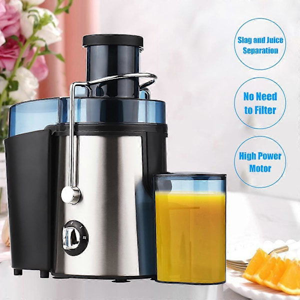 Swiitol Juicer Hushåll Stor Kaliber Elektrisk Rostfri Kropp 800W Hög Effekt Stark Frukt- och Grönsaksextraktor Rest Juice Separation
