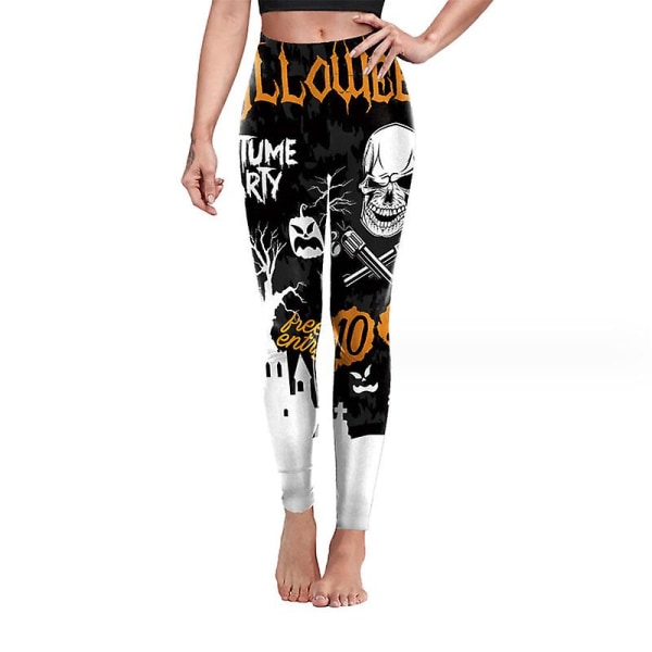 Träningsleggings för kvinnor Magkontroll Halloween yogabyxor Hög midja med printed leggings för kvinnor style 6 XL