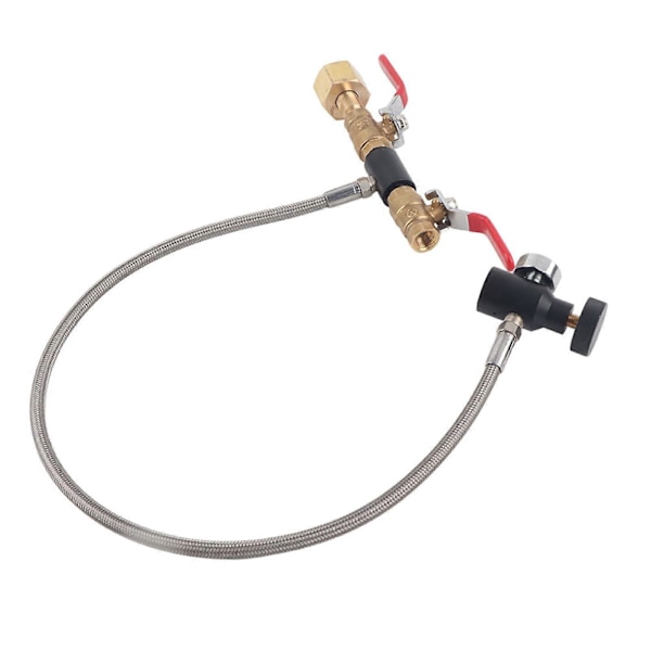 CGA-320 CO2 Cylinder Påfyllningsadapter med Slang För Att Fylla Sodavattenbehållare 24 med Mätare
