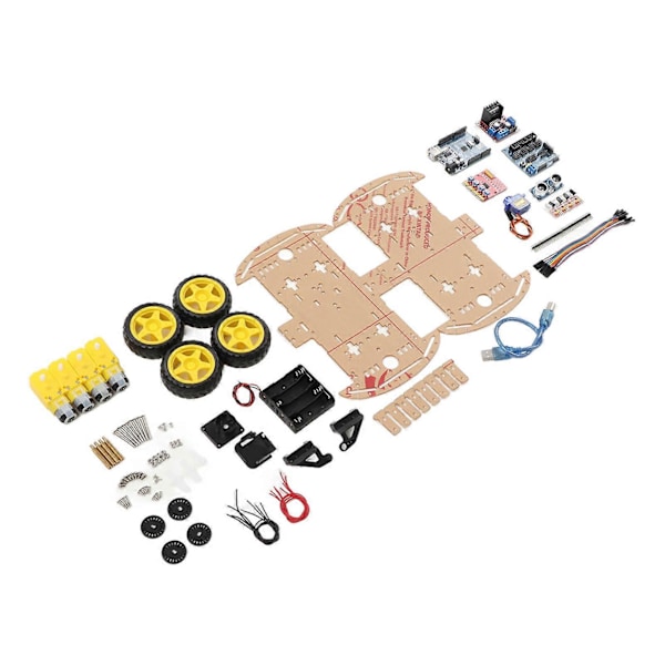 Smart Robotbil Chassi Kit Spårningsmotor Robot Smart Bilplattform för 4WD DIY