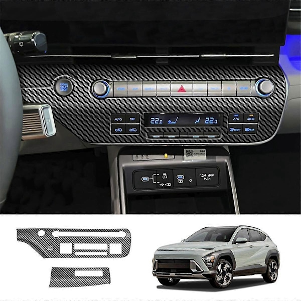 Bil Central Kontrol Trim Panel Ramme til 2024+ Bil Multifunktionsknap Trim Panel Kulfiber Mønster