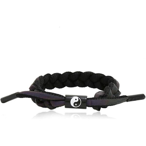 Matchande Yin Yang Reflekterande Flätat Trendigt Armband För Vänskaps Par Armband Kvinnor Män Barn Förhållande Flickvän Pojkvän Alla Hjärtans Dag