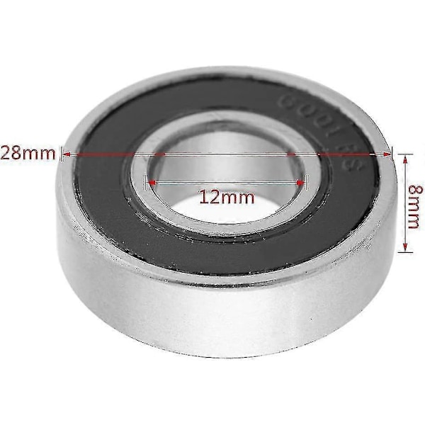 10 stk. dype høyhastighets spor kulelager gummi forseglet 12x28x8mm