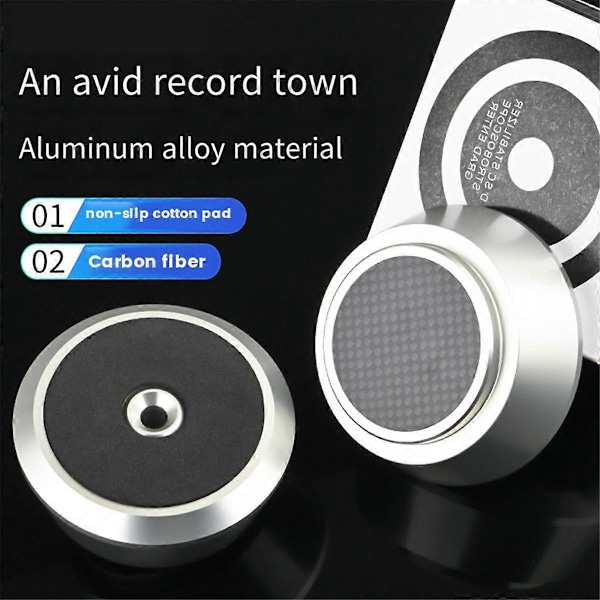 Platespiller Stabilisator Vektklemme i Aluminium Legering LP Vinyl Disk Platespiller Tilbehør Svart