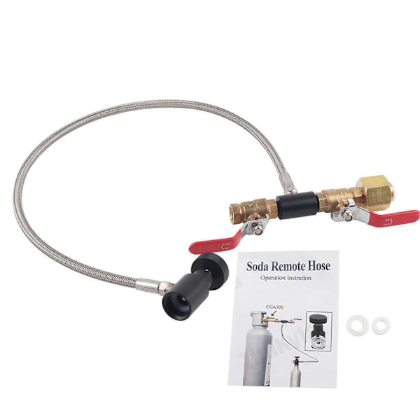 CGA-320 CO2 Sylinder Påfyllingsadapter med Slange For Fylling av Soda Tank 24 uten Måler