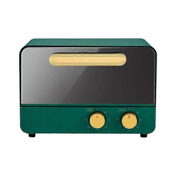 12L Kotitalouksien sähköuuni 2-kerroksinen pöytämallinen miniuuni retro-nuppitoiminnolla Changhong CN -merkkiselle, Vintage Green