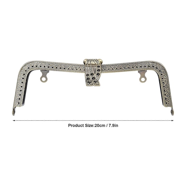 Metallinen lompakon kehys DIY Kiss Clasp Lock Retro Kohokuvioitu kahva Laitteistotarvikkeet 20cm Pronssi B01-02700476