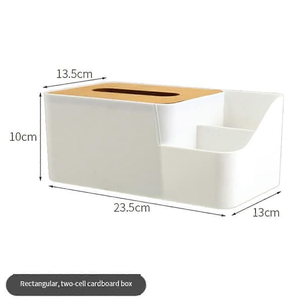Box Grid Tissue Dispenser Handskfack Plast Pappershanddukshållare Skrivbords Servettfodral Plast Bambu Pappersbox Organizer