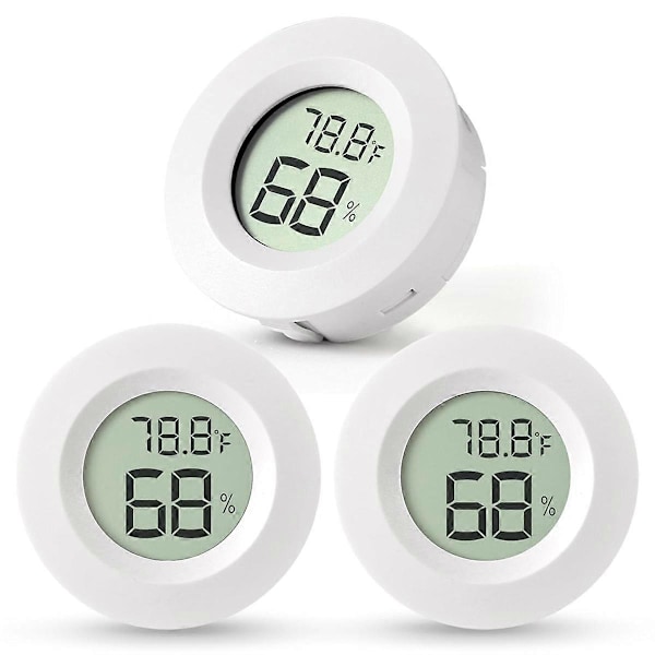 3-pack Mini Hygrometer & Termometer, Digital Fuktmätare och Temperaturmätare för Inom- och Utomhusbruk