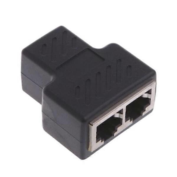 1 til 2 LAN Ethernet Netværksforlænger Adapter Stik Splitter Konnektor til RJ45