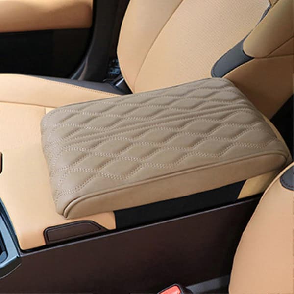 Armstöd Sitslåda Skydd Bekväm Touch PU Läder Bil Centerkonsol Armstöd Pad Universal för Fordon Beige