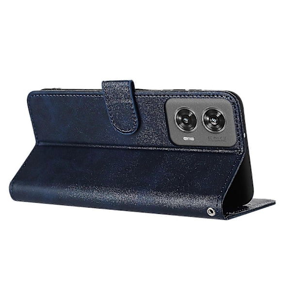 Til Motorola Edge 50 Fusion 5G Etui PU Læder Standpung Stødsikkert Business Telefon Cover Sapphire