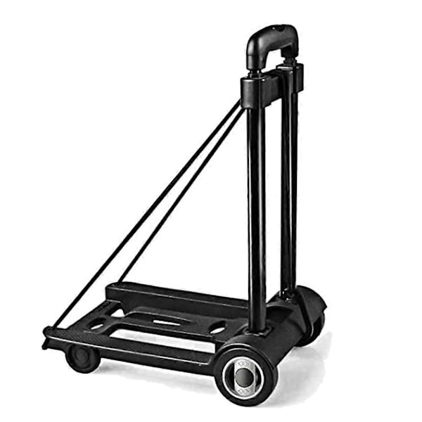 Kokoontaitettava käsikärry kannettava, 40 kg / 88 lbs kestävä hyötykärry teleskooppikahvalla, joustoköysi