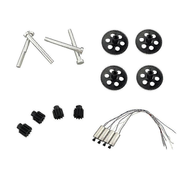 Rc Quadcopter Drone Reservedele, 4x Hovedgear, 4x Motor Gear Pinion Tandhjul, 4x Erstatningsmotorer, 4x Metal Aksel Til Visuo Xs809 Xs809hc Xs809hw