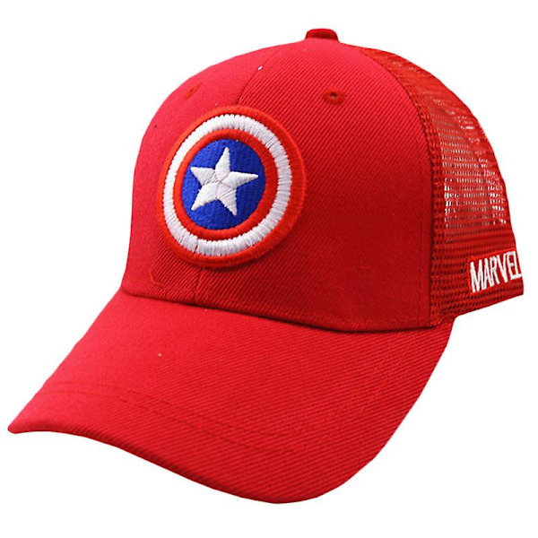 Barn Superman Keps Captain America Pojkar Flickor Mesh Andningsbar Tecknad Snapback Solskärm Hatt Captain America Red