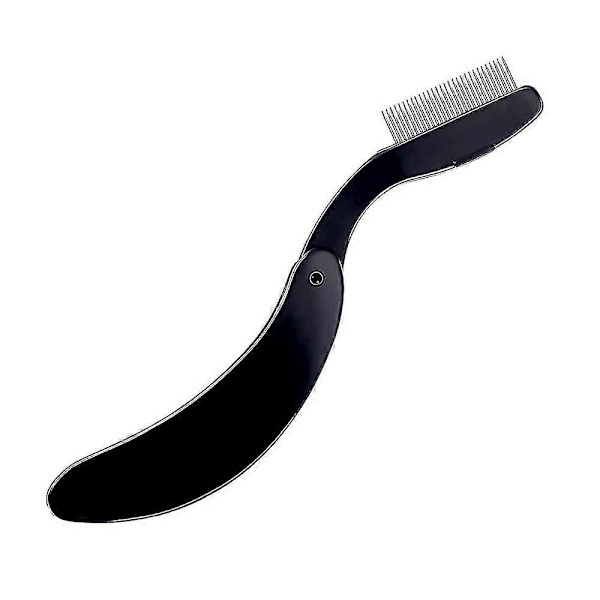 4 pakker foldbar øjenvippekam, rustfrit stål, tænder, øjenbrynskam, sort
