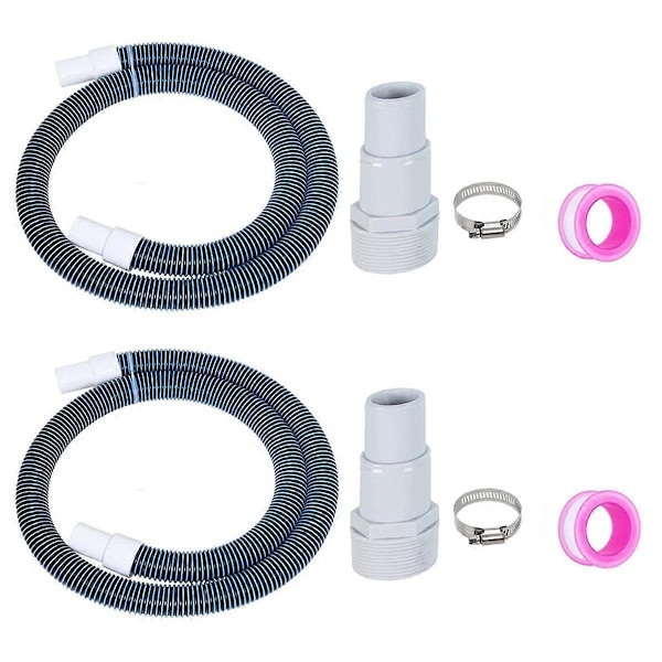 1-1/2-tommers erstatningssett for svømmebassengfilter slange, 1,5-tommers filter slange for over bakken basseng for filter, pumpe, støvsuger og skimmer