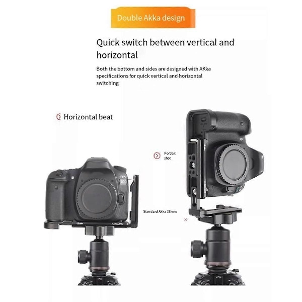 Vertikal Quick Release Plade L Plade til 70D 80D 90D Kamera Stativ Justerbar Vertikal Quick Release Plade