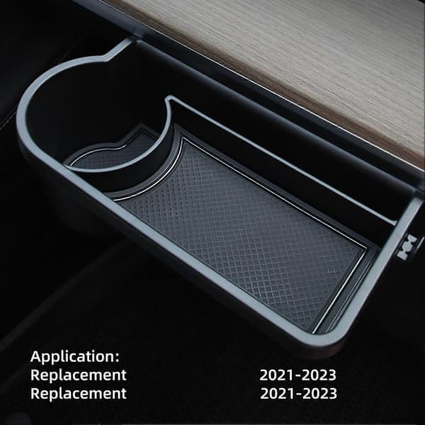Bil Innvendig Koppholder med Sklisikker Pad Justerbar Utskifting for Tesla Model 3 Y