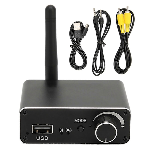 D18 Bluetooth DAC-omvandlare Digital till Analog-omvandlare med Bluetooth-mottagare Stöder U-disk Uppspelning Volymkontroll