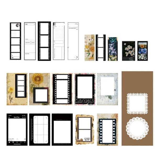 85 ark Scrapbook Stickers Retro Självhäftande Olika Mönster Vintage Stickers för Journalföring Scrapbook