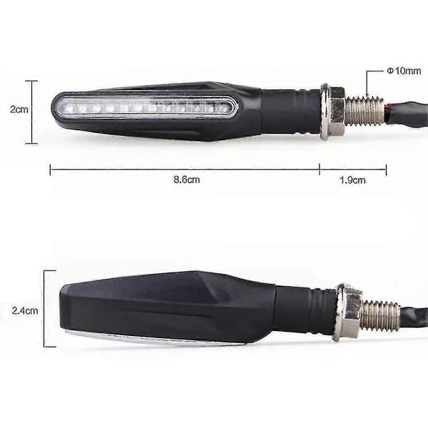 4 stk. Motorsykkel 12 LED Blinklysindikator Blinklys Lys Gul-Bra