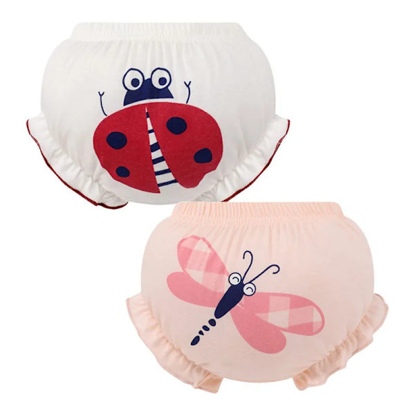 2 st Sommar Baby 100% Bomulls Shorts Barn Kawaii Söta Tecknade Kalsonger PP Byxor 1075BD 13-24M ( 100 )