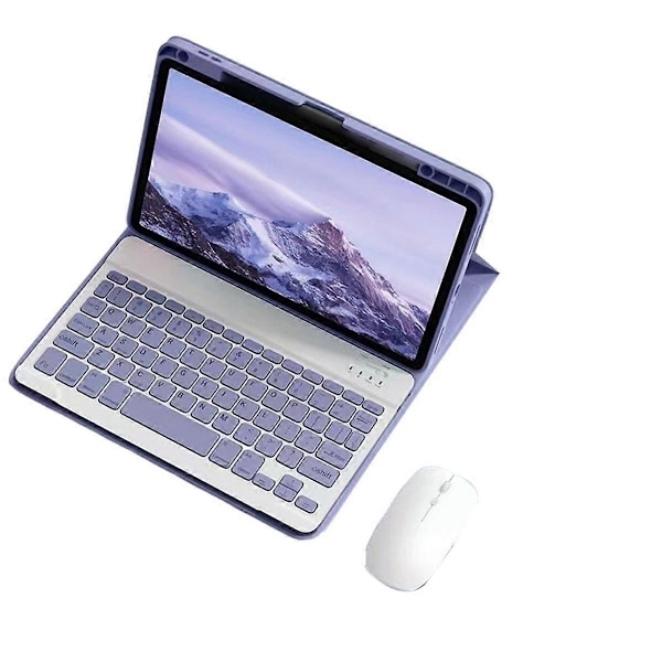 Fodral för Pad 5/5 Pro 11 tum Avtagbart Platt Surfplattefodral med Tangentbordsöverdrag Lila