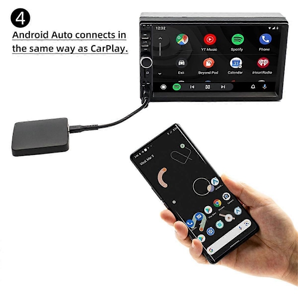 Carplay Ai Box Trådbunden CarPlay till Trådlös Dongel Aktiverare USB/Type-C Port Stöd för Bil Multimedia Spelare