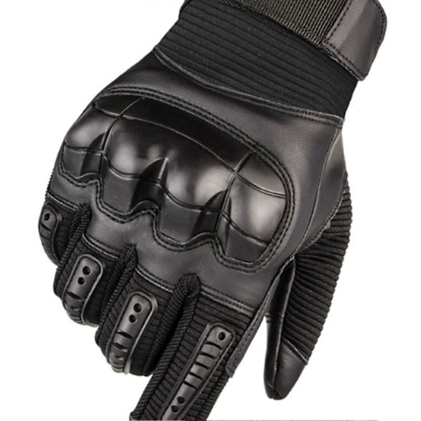 Motorcykelhandskar Hårda Knogar Andningsbara Bra Grepp Anti-Slip Hel Finger Powersports Handskar för Skogsarbete Tung Industri Svart XL