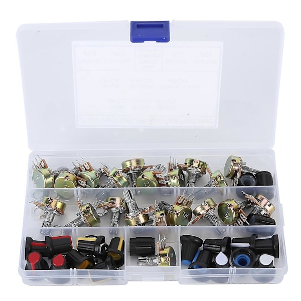 80 stk. Potentiometer B5K B10K B20K B50K B100K Lineær Taper Sæt Kit med Knap til Lydkontrol