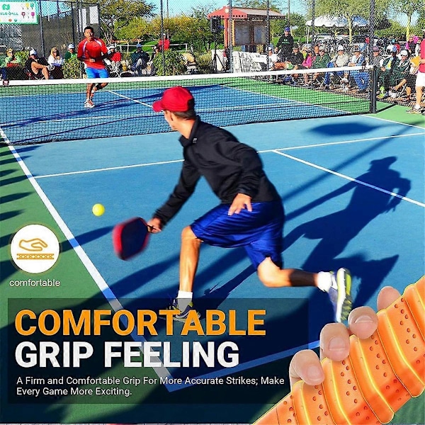 1 par pickleball ketsjere, håndlim, svedabsorberende stropper, skridsikre stropper, grebsstropper - Orange